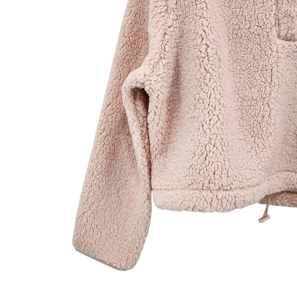 Double Zero Women's Sherpa Cropped Pullover Teddy Jacket - Picture 6 of 8